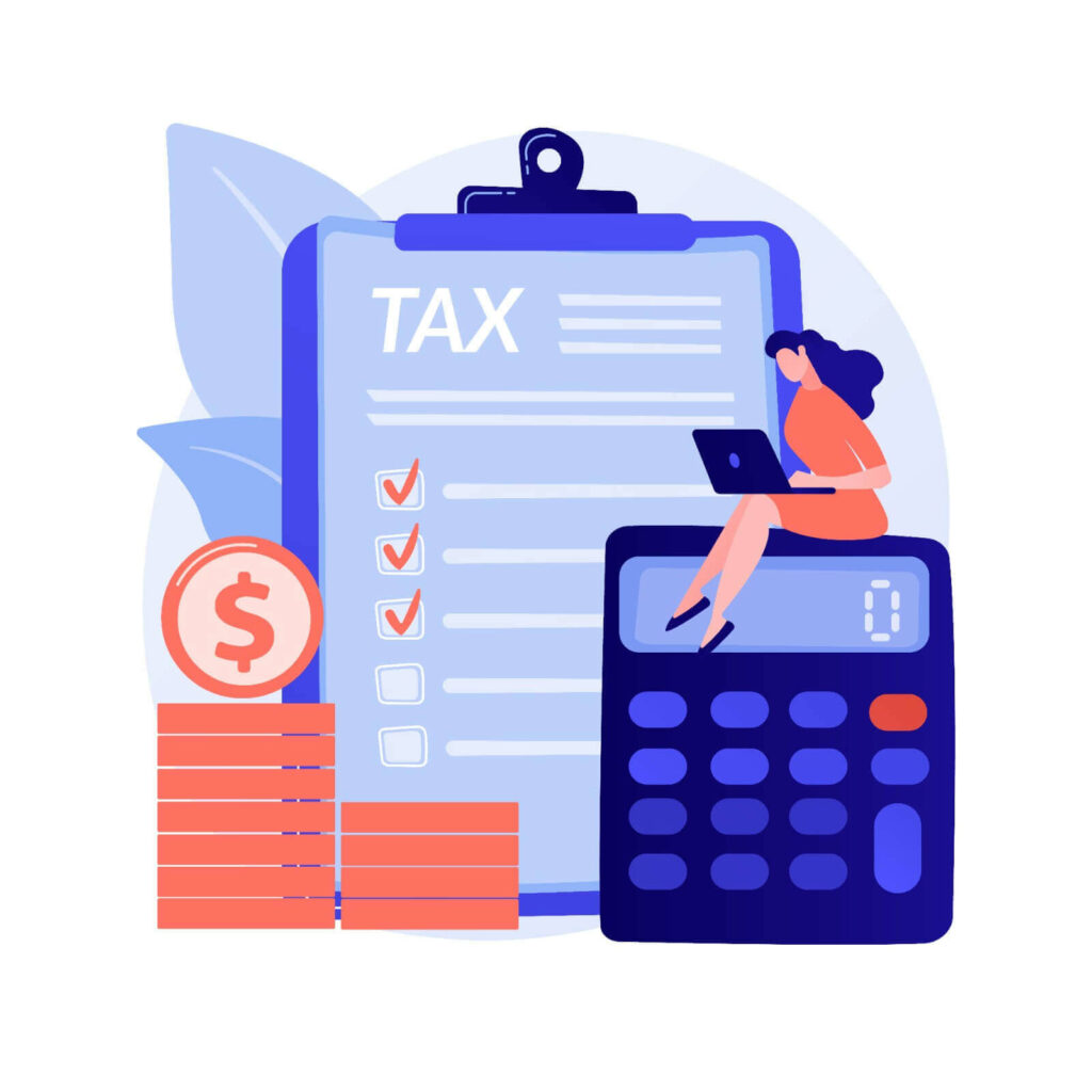 Une femme calcule ses impôts