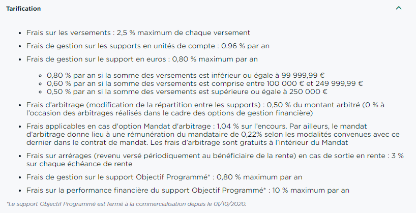 tarif assurance vie crédit agricole